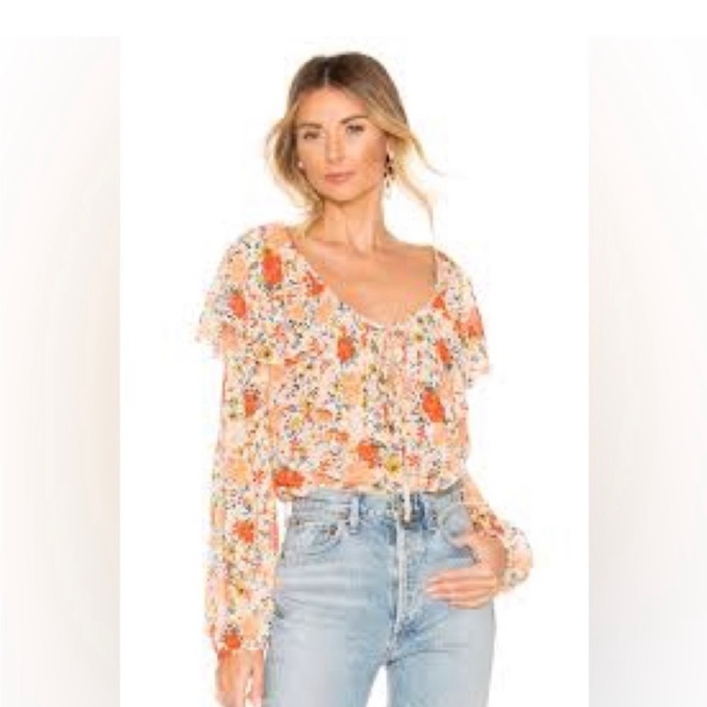 Free People Ivory And Coral Say It To Me Floral Body Suit - Picture 6 of 17